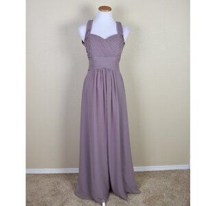 Azazie Claudia DUSK Pleated Chiffon Long Dress 2